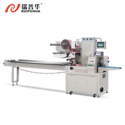 Bread Bicsuit Cookie Crackers Dry Cake Chocolate Bar Automatic Horizontal Packaging Flowpack Wrapper Pillow Packing Machine