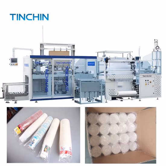 Automatic High Speed Disposable Plastic Paper Cup Milk Tea Cup Bowl Tray Food Container Pillow Packing Machine